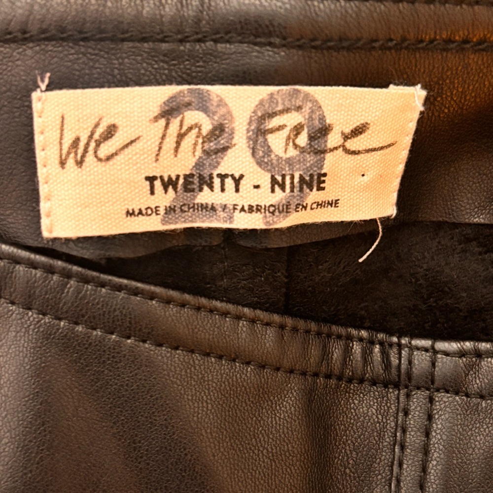 Free People We The Free Black Spitfire Vegan Leather Skinny Pants High Rise 29 - Picture 6 of 8